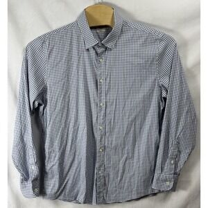 FAHERTY Stretch Oxford Gingham Long Sleeve Button Down Up Collard Shirt Mens XL